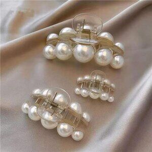 Pearl Hair Clips (6PCS) | Elegant Strong Hold Jaw Barrettes | Nonslip Hair